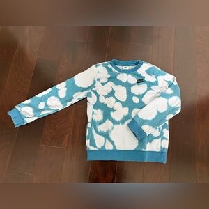 Nike Teal and White Tie dye Sweatshirt, size M